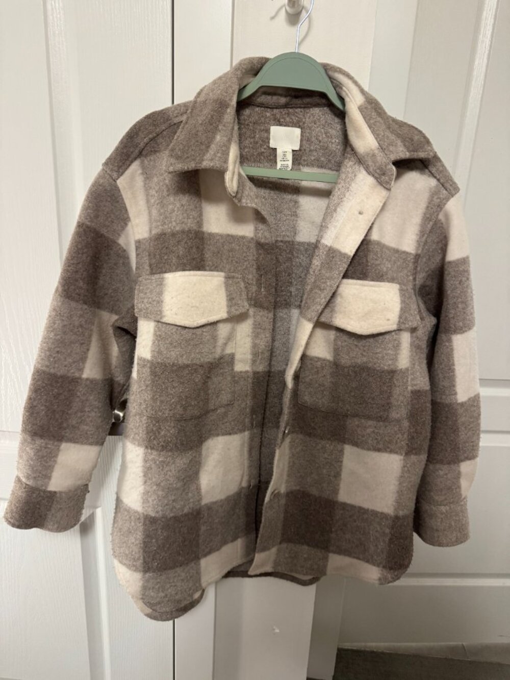 H&M Oversized Plaid Shacket Jacket | Size Small
